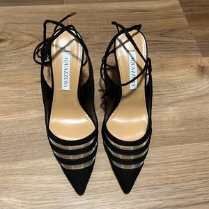 Brand new aquazzura lace up pumps (black suede)